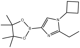 1-cyclobutyl-2-ethyl-4-(4,4,5,5-tetramethyl-1,3,2-dioxaborolan-2-yl)-1H-imidazole Struktur