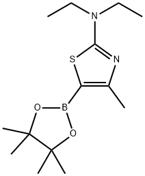 4-Methyl-2-(diethylamino)thiazole-5-boronic acid pinacol ester Struktur