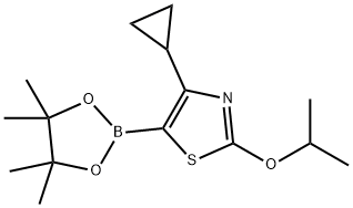 4-Cyclopropyl-2-(iso-propoxy)thiazole-5-boronic acid pinacol ester Struktur