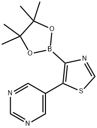 5-(5-Pyrimidyl)thiazole-4-boronic acid pinacol ester Struktur