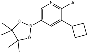 2-bromo-3-cyclobutyl-5-(4,4,5,5-tetramethyl-1,3,2-dioxaborolan-2-yl)pyridine Struktur