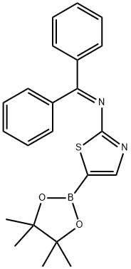 2-(N-diphenylmethylene)thiazole-5-boronic acid pinacol ester Struktur