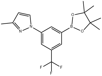 3-methyl-1-(3-(4,4,5,5-tetramethyl-1,3,2-dioxaborolan-2-yl)-5-(trifluoromethyl)phenyl)-1H-pyrazole Struktur