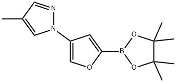 4-(4-Methyl-1H-pyrazol-1-yl)furan-2-boronic acid pinacol ester Struktur