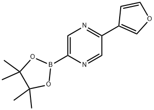 2-(furan-3-yl)-5-(4,4,5,5-tetramethyl-1,3,2-dioxaborolan-2-yl)pyrazine Struktur