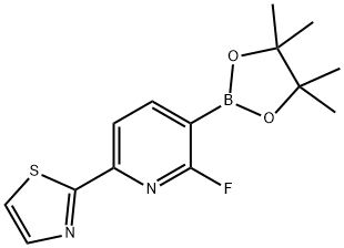 2-Fluoro-6-(thiazol-2-yl)pyridine-3-boronic acid pinacol ester Struktur