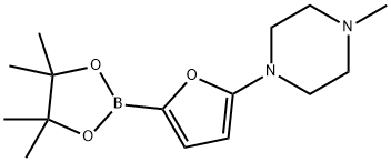 5-(N-Methylpiperazin-1-yl)furan-2-boronic acid pinacol ester Struktur