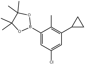 3-Chloro-5-cyclopropyl-6-methylphenylboronic acid pinacol ester Struktur