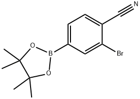 2-bromo-4-(4,4,5,5-tetramethyl-1,3,2-dioxaborolan-2-yl)benzonitrile Struktur