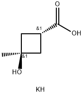 trans-3-hydroxy-3-methylcyclobutanecarboxylic acid Potassium salt Struktur