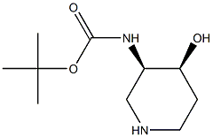 tert-butyl N-[(3R,4S)-4-hydroxypiperidin-3-yl]carbamate Struktur