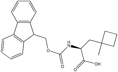 (2S)-2-({[(9H-fluoren-9-yl)methoxy]carbonyl}amino)-3-(1-methylcyclobutyl)propanoic acid Struktur