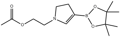 2-(4-(4,4,5,5-tetramethyl-1,3,2-dioxaborolan-2-yl)-2,3-dihydro-1H-pyrrol-1-yl)ethyl acetate Struktur