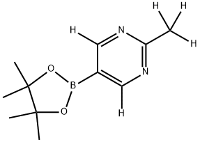 2-(methyl-d3)-5-(4,4,5,5-tetramethyl-1,3,2-dioxaborolan-2-yl)pyrimidine-4,6-d2 Struktur