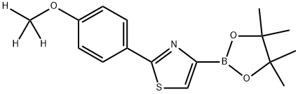 2-(4-(methoxy-d3)phenyl)-4-(4,4,5,5-tetramethyl-1,3,2-dioxaborolan-2-yl)thiazole Struktur