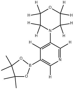 4-(5-(4,4,5,5-tetramethyl-1,3,2-dioxaborolan-2-yl)pyridin-3-yl-2,4,6-d3)morpholine-2,2,3,3,5,5,6,6-d8 Struktur