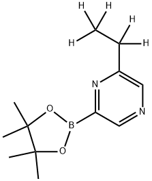 2-(ethyl-d5)-6-(4,4,5,5-tetramethyl-1,3,2-dioxaborolan-2-yl)pyrazine Struktur