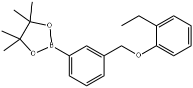 2-(3-((2-ethylphenoxy)methyl)phenyl)-4,4,5,5-tetramethyl-1,3,2-dioxaborolane Struktur