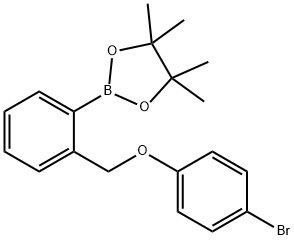 2-(2-((4-bromophenoxy)methyl)phenyl)-4,4,5,5-tetramethyl-1,3,2-dioxaborolane Struktur