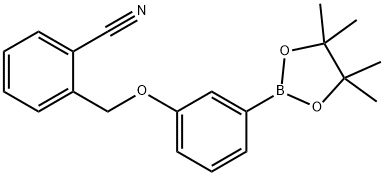 Benzonitrile, 2-[[3-(4,4,5,5-tetramethyl-1,3,2-dioxaborolan-2-yl)phenoxy]methyl]- Struktur