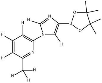 2-(methyl-d3)-6-(4-(4,4,5,5-tetramethyl-1,3,2-dioxaborolan-2-yl)-1H-imidazol-1-yl-2,5-d2)pyridine-3,4,5-d3 Struktur