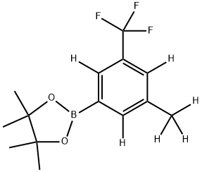 4,4,5,5-tetramethyl-2-(3-(methyl-d3)-5-(trifluoromethyl)phenyl-2,4,6-d3)-1,3,2-dioxaborolane Struktur