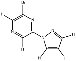 2-bromo-6-(1H-pyrazol-1-yl-d3)pyrazine-3,5-d2 Struktur