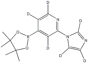 2-(1H-imidazol-1-yl-d3)-4-(4,4,5,5-tetramethyl-1,3,2-dioxaborolan-2-yl)pyridine-3,5,6-d3 Struktur