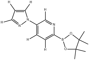 5-(1H-pyrazol-1-yl-d3)-2-(4,4,5,5-tetramethyl-1,3,2-dioxaborolan-2-yl)pyridine-3,4,6-d3 Struktur