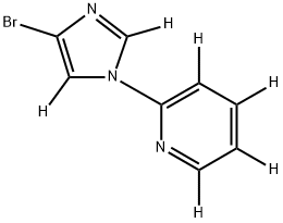 2-(4-bromo-1H-imidazol-1-yl-2,5-d2)pyridine-3,4,5,6-d4 Struktur