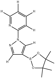 2-(4-(4,4,5,5-tetramethyl-1,3,2-dioxaborolan-2-yl)-1H-pyrazol-1-yl-3,5-d2)pyridine-3,4,5,6-d4 Struktur