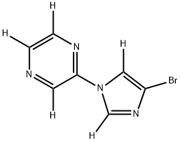 2-(4-bromo-1H-imidazol-1-yl-2,5-d2)pyrazine-3,5,6-d3 Struktur