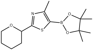 4-methyl-2-(tetrahydro-2H-pyran-2-yl)-5-(4,4,5,5-tetramethyl-1,3,2-dioxaborolan-2-yl)thiazole Struktur