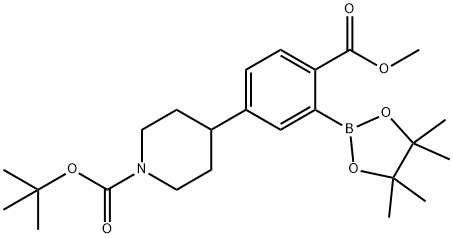 tert-butyl 4-(4-(methoxycarbonyl)-3-(4,4,5,5-tetramethyl-1,3,2-dioxaborolan-2-yl)phenyl)piperidine-1-carboxylate Struktur