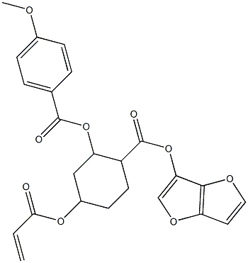 (3S,3aR,6R,6aR)-6-(4-methoxybenzoyloxy)-hexahydrofuro[3,2-b]furan-3-yl 4-(prop-2-enoyloxy)benzoate Struktur