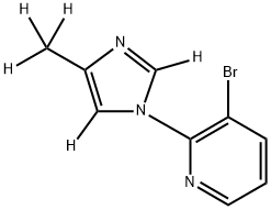 3-bromo-2-(4-(methyl-d3)-1H-imidazol-1-yl-2,5-d2)pyridine Struktur