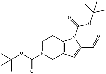 di-tert-butyl 2-forMyl-6,7-dihydro-1H-pyrrolo[3,2-c]pyridine-1,5(4H)-dicarboxylate Struktur