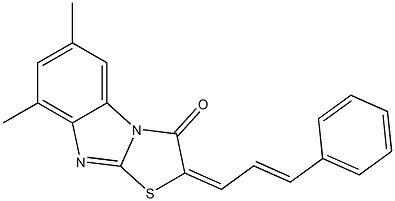 6,8-dimethyl-2-(3-phenyl-2-propenylidene)[1,3]thiazolo[3,2-a]benzimidazol-3(2H)-one Struktur