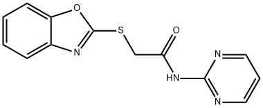 2-(1,3-benzoxazol-2-ylsulfanyl)-N-pyrimidin-2-ylacetamide Struktur