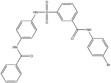 3-{[4-(benzoylamino)anilino]sulfonyl}-N-(4-bromophenyl)benzamide Struktur