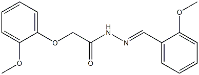 2-(2-methoxyphenoxy)-N'-[(1E)-(2-methoxyphenyl)methylidene]acetohydrazide Struktur