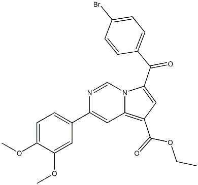 ethyl 7-(4-bromobenzoyl)-3-(3,4-dimethoxyphenyl)pyrrolo[1,2-c]pyrimidine-5-carboxylate Struktur