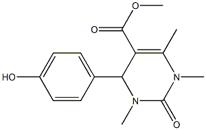 methyl 4-(4-hydroxyphenyl)-1,3,6-trimethyl-2-oxo-1,2,3,4-tetrahydropyrimidine-5-carboxylate Struktur