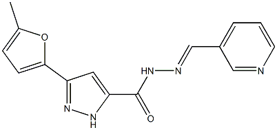 3-(5-methyl-2-furyl)-N'-(3-pyridinylmethylene)-1H-pyrazole-5-carbohydrazide Struktur