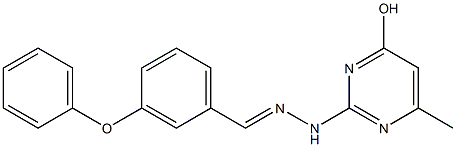 3-phenoxybenzaldehyde (4-hydroxy-6-methyl-2-pyrimidinyl)hydrazone Struktur