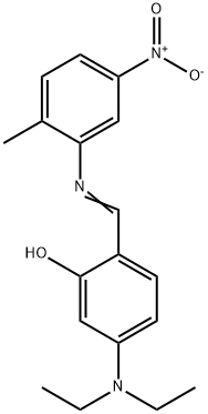 5-(diethylamino)-2-{[(2-methyl-5-nitrophenyl)imino]methyl}phenol Struktur