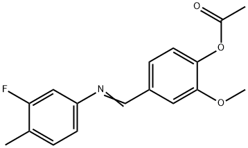 4-{[(3-fluoro-4-methylphenyl)imino]methyl}-2-methoxyphenyl acetate Struktur