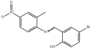 4-bromo-2-{[(2-methyl-4-nitrophenyl)imino]methyl}phenol Struktur