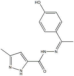 N'-[1-(4-hydroxyphenyl)ethylidene]-3-methyl-1H-pyrazole-5-carbohydrazide Struktur