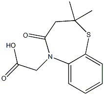 (2,2-dimethyl-4-oxo-3,4-dihydro-1,5-benzothiazepin-5(2H)-yl)acetic acid Struktur